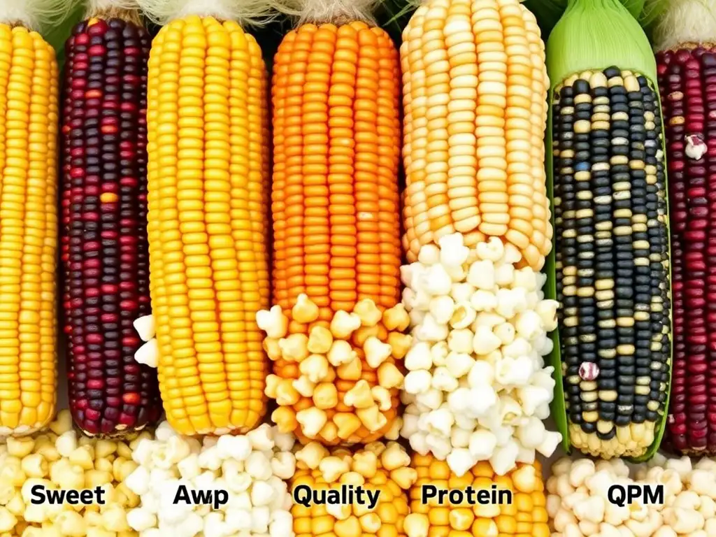 Exploring the variety of maize: From grain to specialty types like popcorn and sweet corn.