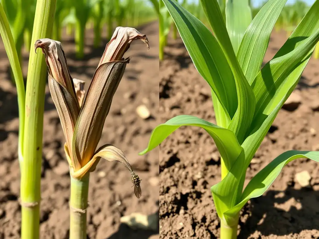 Early intervention can save maize seedlings from shoot fly damage.