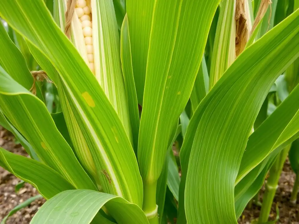 Downy mildew symptoms on corn.