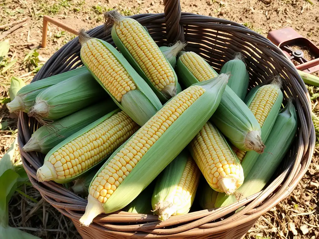 Successful corn harvest with effective pest and disease control.